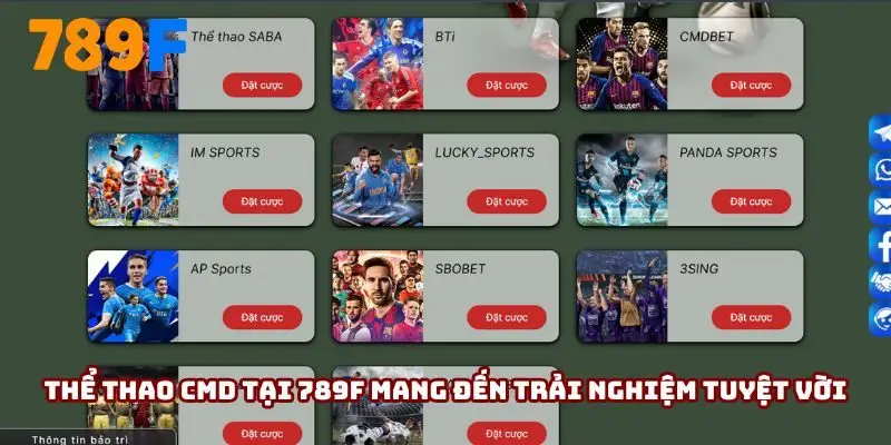 Thể thao CMD tại 789F mang đến trải nghiệm tuyệt vời